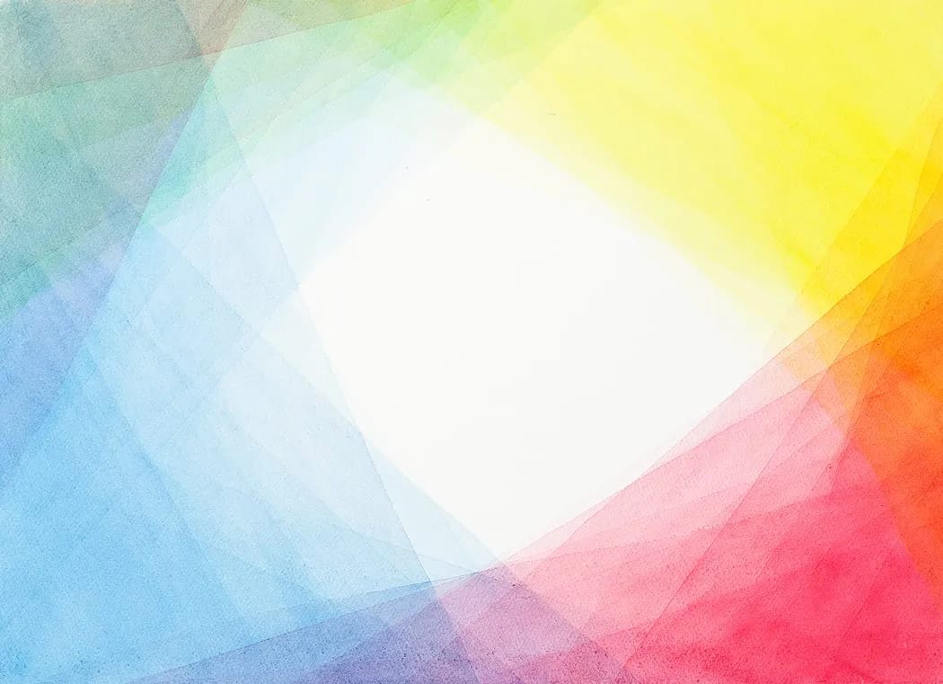 Abstract prism-like watercolor washes