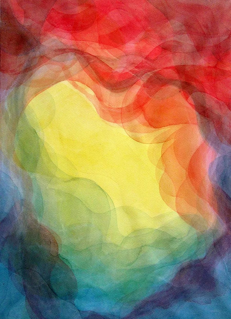 Overlapping watercolor circles study