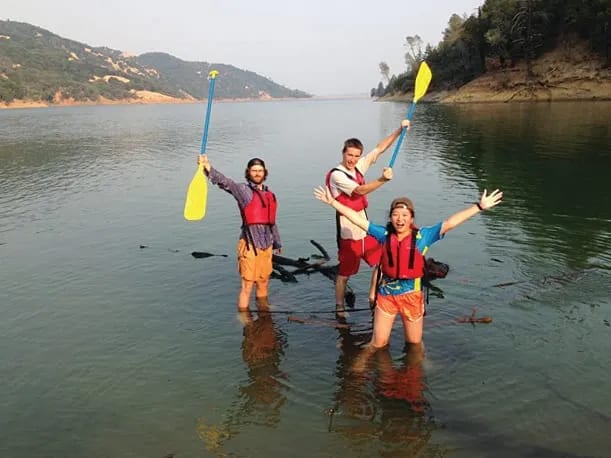 Paddles up on the reservoir during High School Open Week.