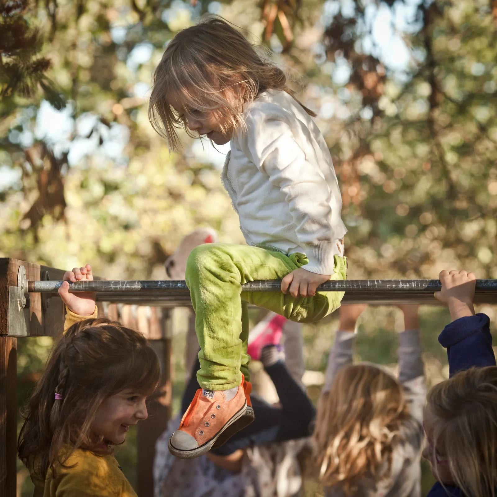 girl on monkey bars